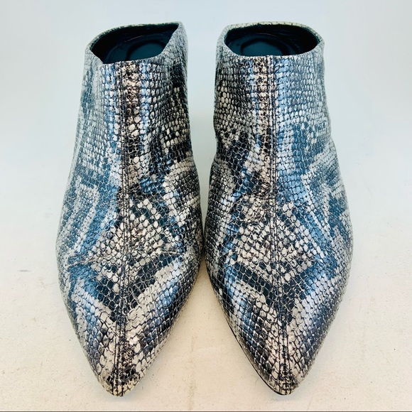 AGL Attilio Giusti Leombruni Pointy Toe Grisu Grey Snake Mules size 12.5 42.5 - Picture 2 of 11